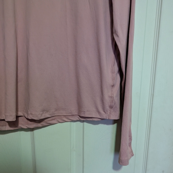 Champion Mauve Pink Long Sleeve Shirt XS Stretchy Cutout Embroidered Logo Sporty - Picture 3 of 7